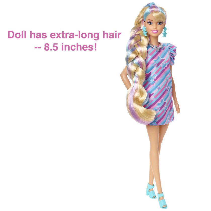 Barbie Totally Hair Star-themed Doll, 8.5 Inch Fantasy Hair, Dress, 15 Accessories, 3 & Up Same Day Delivery