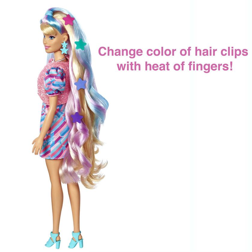 Barbie Totally Hair Star-themed Doll, 8.5 Inch Fantasy Hair, Dress, 15 Accessories, 3 & Up Same Day Delivery