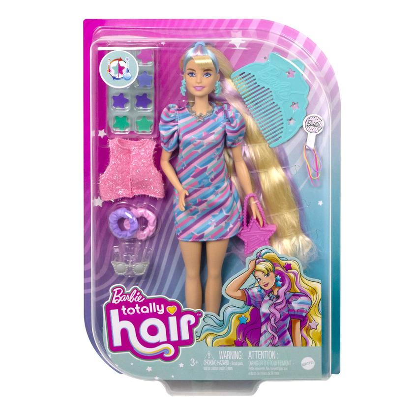 Barbie Totally Hair Star-themed Doll, 8.5 Inch Fantasy Hair, Dress, 15 Accessories, 3 & Up Same Day Delivery