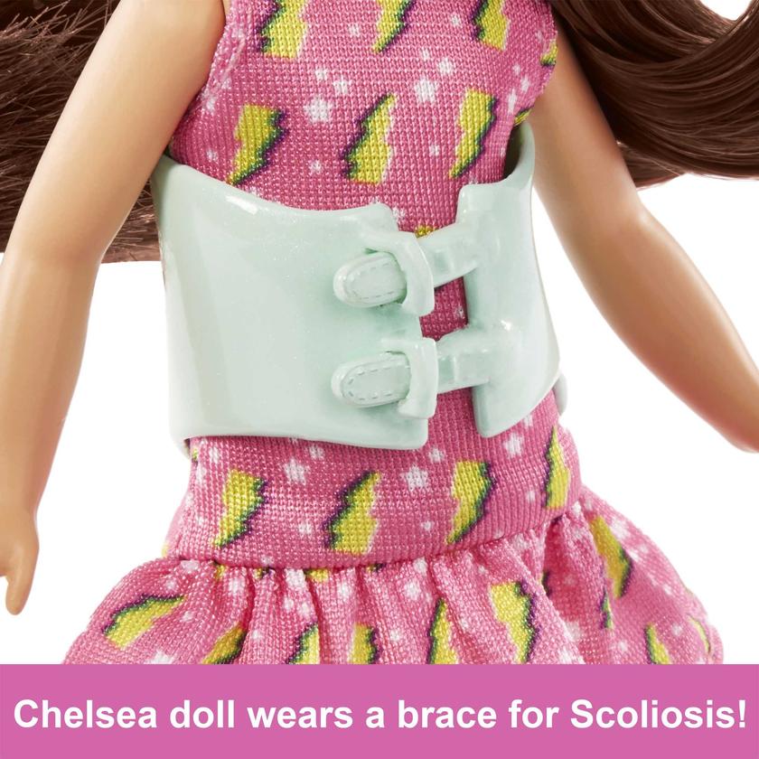 Barbie Toys, Chelsea Doll, 6-inch Small Doll With Brace For Scoliosis Spine Curvature New Arrival