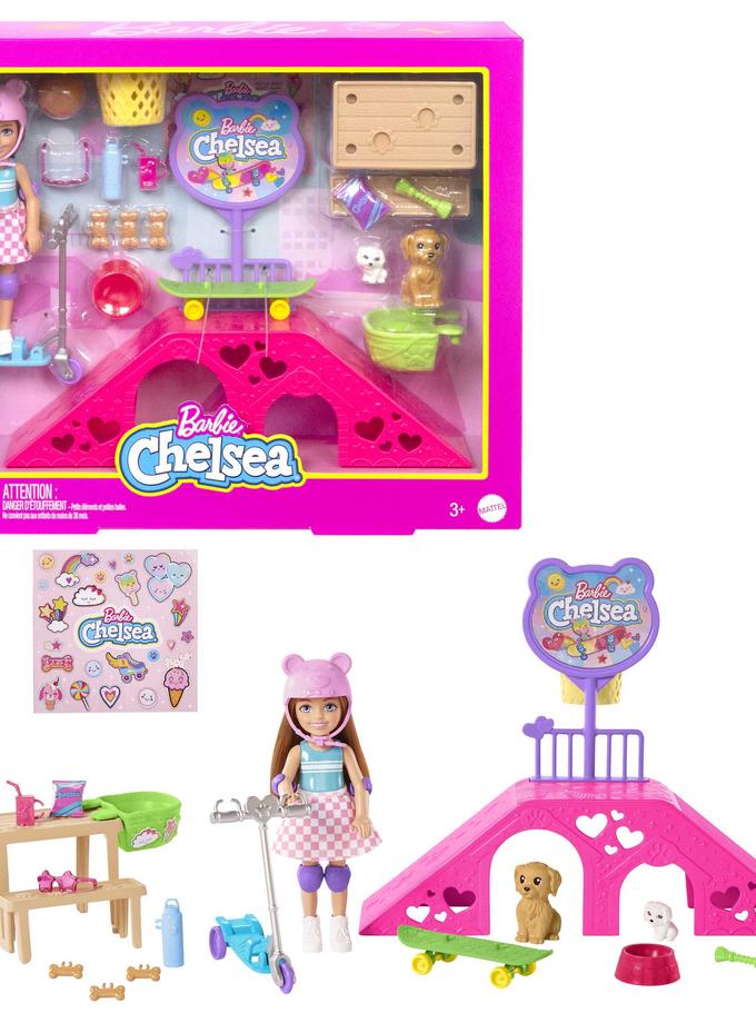 Barbie Toys, Chelsea Doll And Accessories, Skatepark Playset With 2 Puppies And 15+ Pieces Best Seller