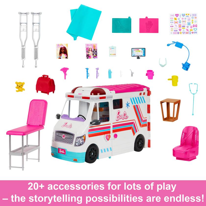 Barbie Toys, Transforming Ambulance And Clinic Playset, 20+ Accessories, Care Clinic New Arrival