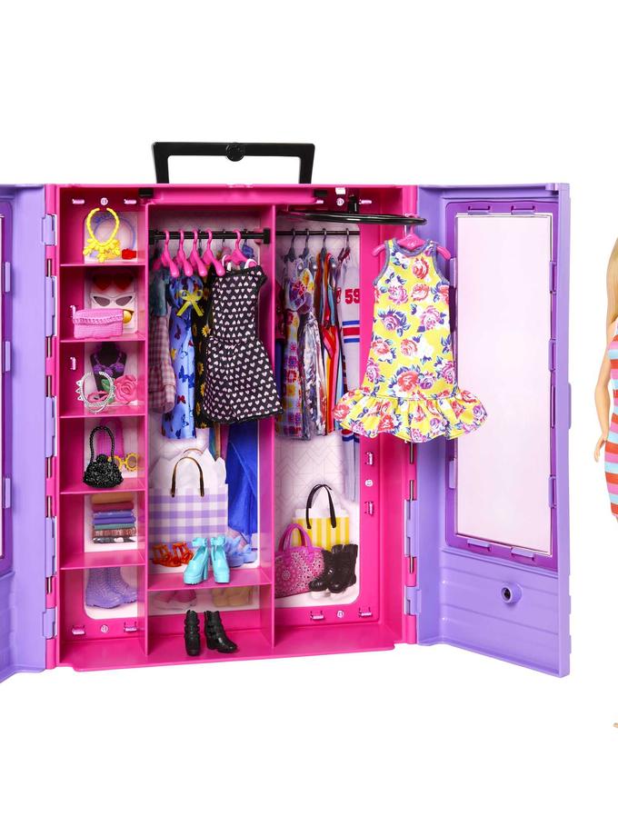 Barbie Ultimate Closet Doll And Playset Portable Fashion Toy With Doll, Clothes And Accessories Free shipping