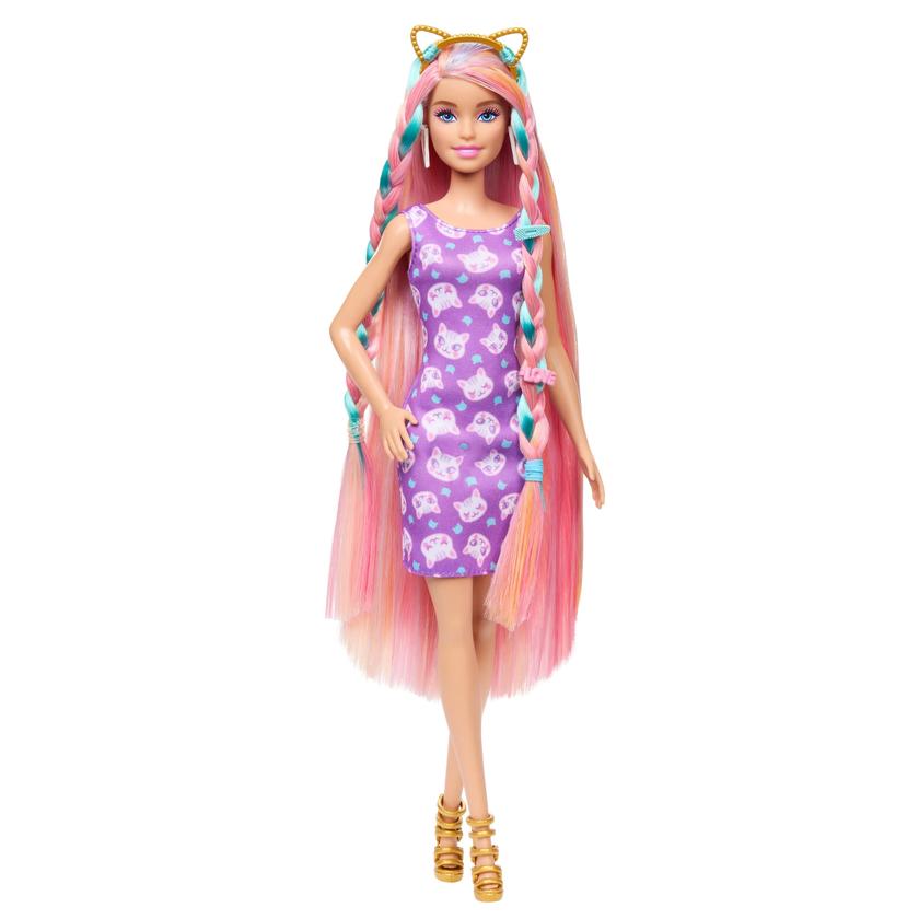 Barbie Ultra Chevelure Poupée, Robes, 10 Accessoires de Coiffure New Arrival