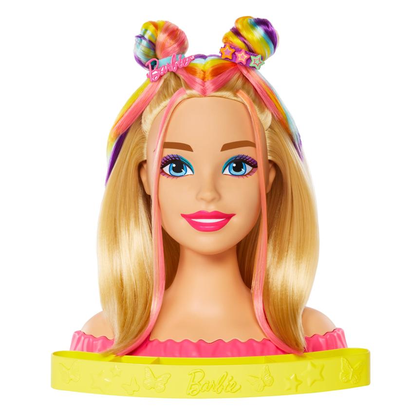 Barbie-Ultra Chevelure-Tête à Coiffer Blonde Mèches Arc-en-Ciel New Arrival