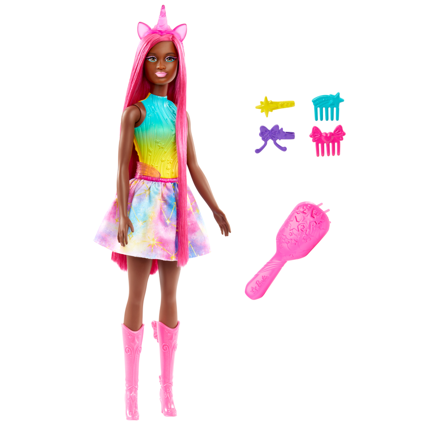 Barbie Unicorn Doll With 7-inch-Long Fantasy Hair & Accessories For Styling Play Best Seller