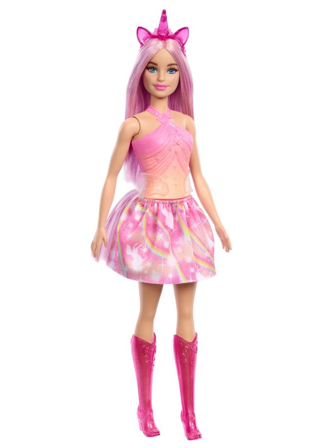 Barbie Unicorn Doll With Pink Hair, Ombre Outfit And Unicorn Accessories High Quality