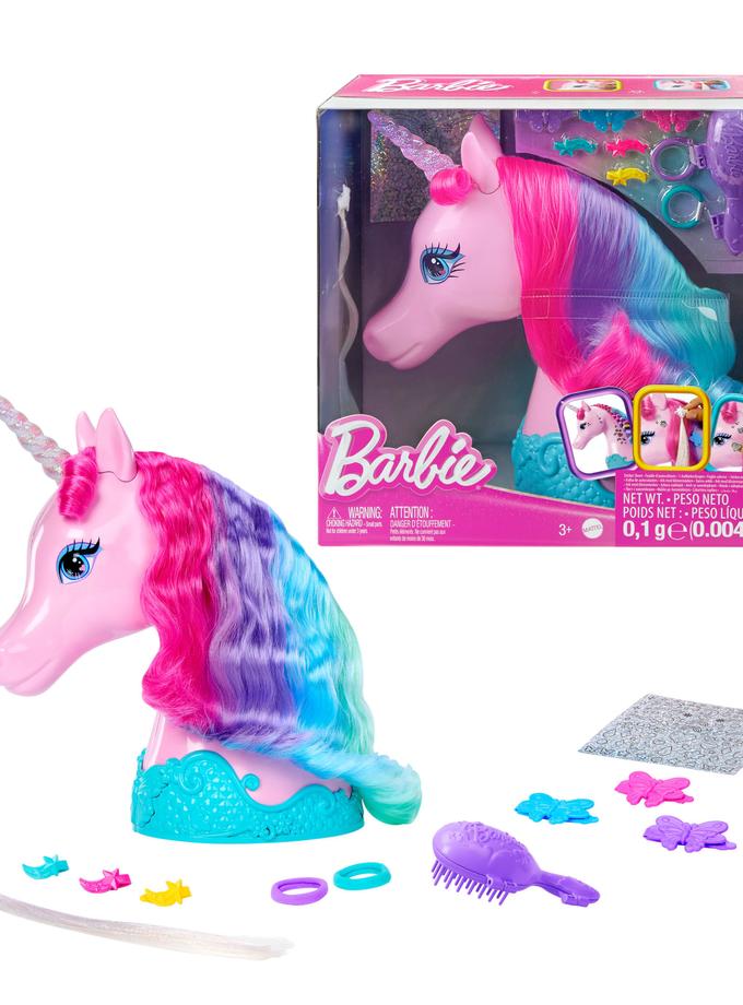 Barbie Unicorn Styling Head, Colorful Hair With Accessories And Stickers Same Day Delivery