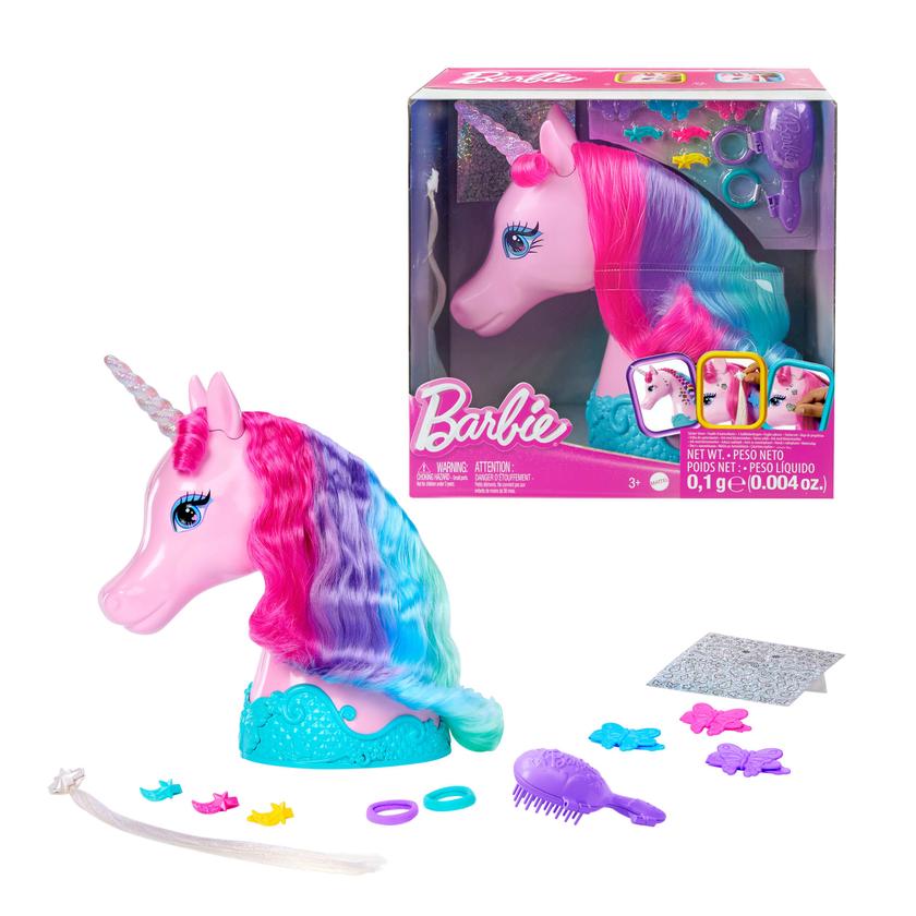 Barbie Unicorn Styling Head, Colorful Hair With Accessories And Stickers Same Day Delivery