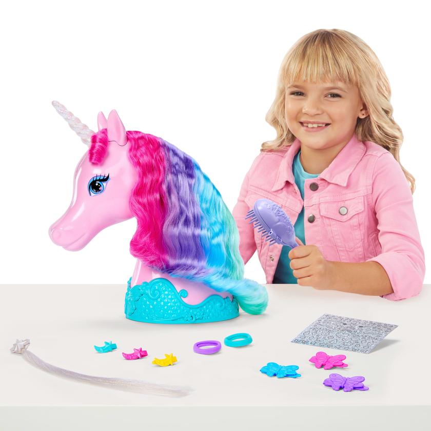 Barbie Unicorn Styling Head, Colorful Hair With Accessories And Stickers Same Day Delivery