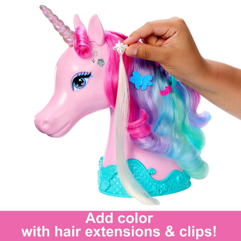 Barbie Unicorn Styling Head, Colorful Hair With Accessories And Stickers Same Day Delivery