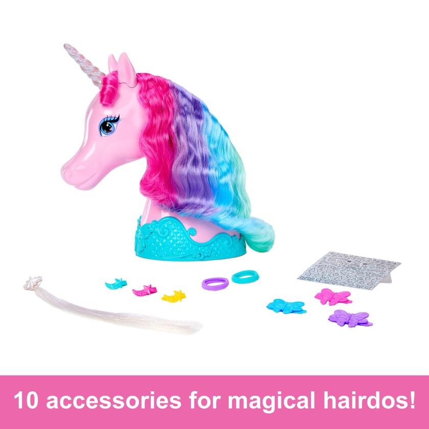 Barbie Unicorn Styling Head, Colorful Hair With Accessories And Stickers Same Day Delivery