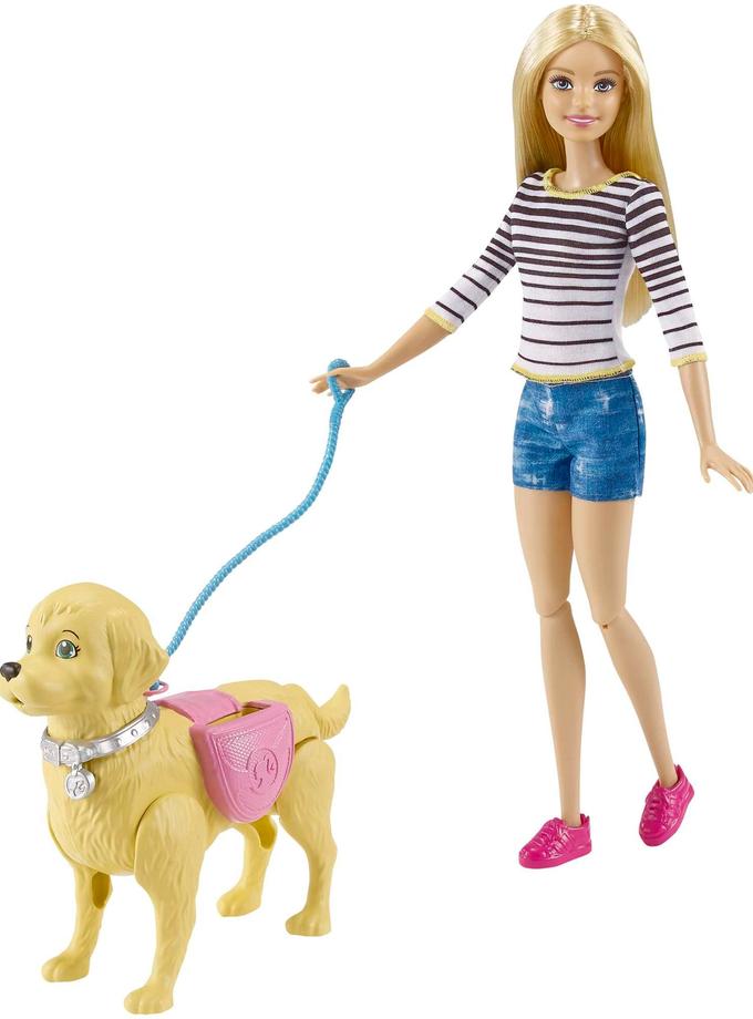 Barbie Walk & Potty Pup Set With Doll & Tail-Activated Pooping Puppy Best Buy