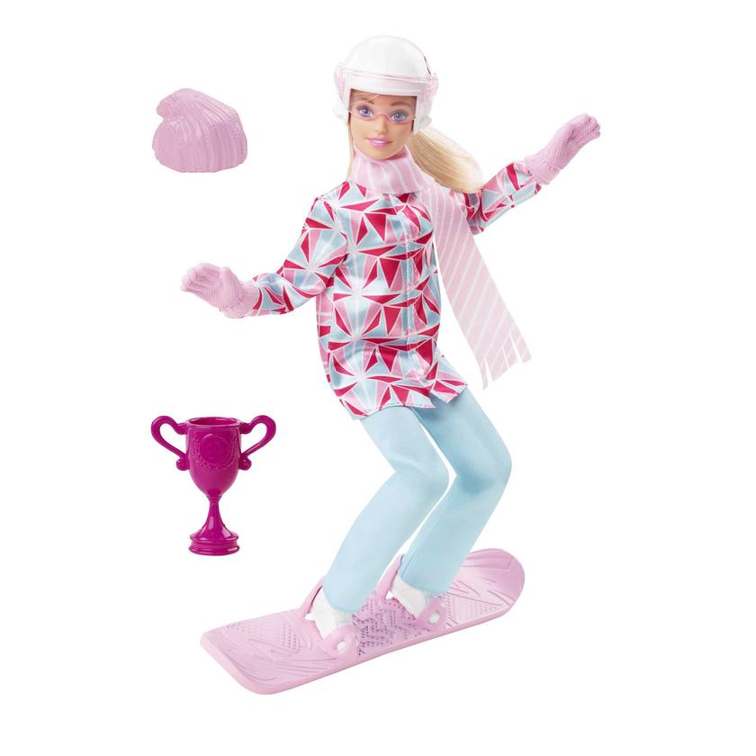 Barbie Winter Sports Snowboarder Blonde Doll With Jacket, Pants, Scarf, Helmet, Snowboard & Trophy, 3 & Up Best Seller