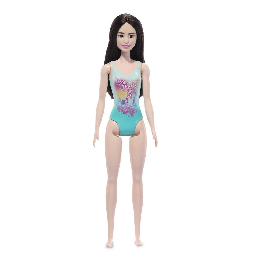 Beach Barbie Doll With Black Hair Wearing Tropical Blue Swimsuit For Sale