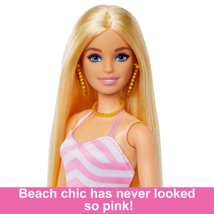 Blonde Barbie Doll With Swimsuit And Beach-Themed Accessories On Sale