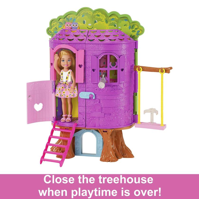 Chelsea Barbie Doll And Treehouse Playset With Pet Puppy For Sale