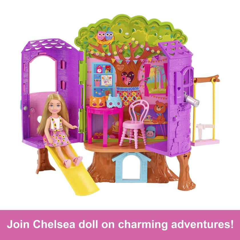 Chelsea Barbie Doll And Treehouse Playset With Pet Puppy For Sale