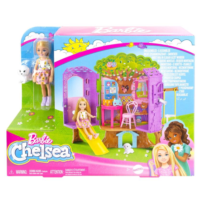 Chelsea Barbie Doll And Treehouse Playset With Pet Puppy For Sale