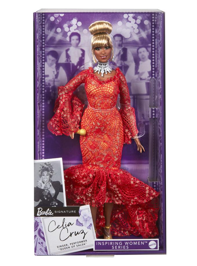 Collector Barbie Doll, Celia Cruz in Red Dress, Barbie inspiring Women Free shipping