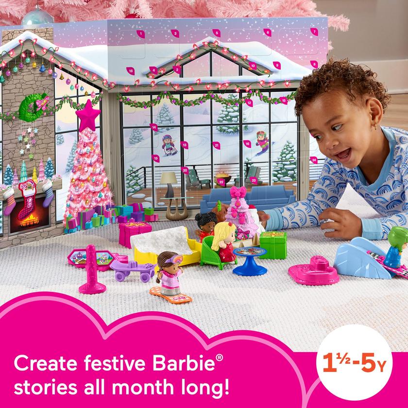 Fisher-Price Little People Barbie Advent Calendar Playset, Christmas Gift For Toddlers, 24 Toys For Sale