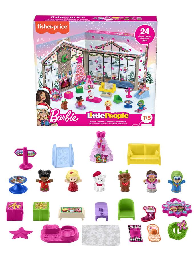 Fisher-Price Little People Barbie Advent Calendar Playset, Christmas Gift For Toddlers, 24 Toys Same Day Delivery