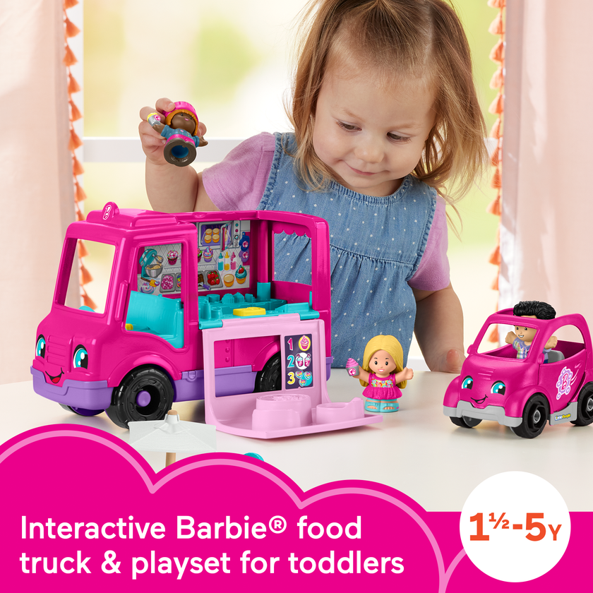 Fisher-Price Little People Barbie Cupcake Truck Musical Toddler Playset With 9 Play Pieces Best Price