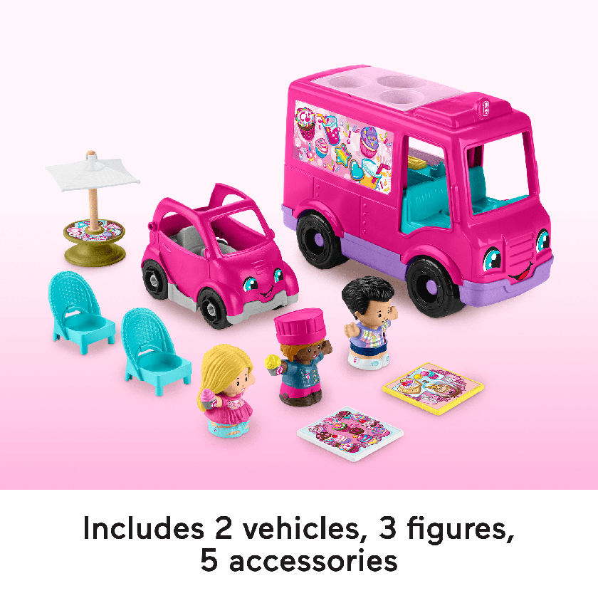 Fisher-Price Little People Barbie Cupcake Truck Musical Toddler Playset With 9 Play Pieces Best Price