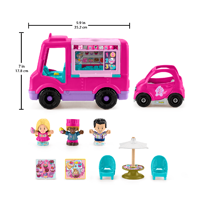 Fisher-Price Little People Barbie Cupcake Truck Musical Toddler Playset With 9 Play Pieces Best Price