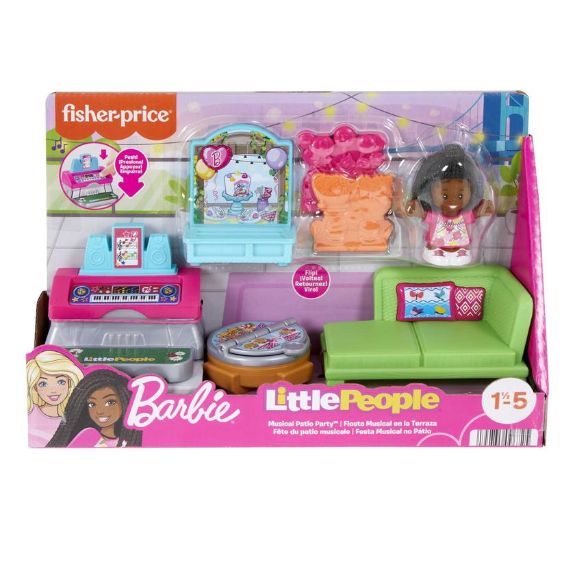 Fisher-Price Little People Barbie Playset For Toddlers, Musical Patio Party, 7 Play Pieces On Sale