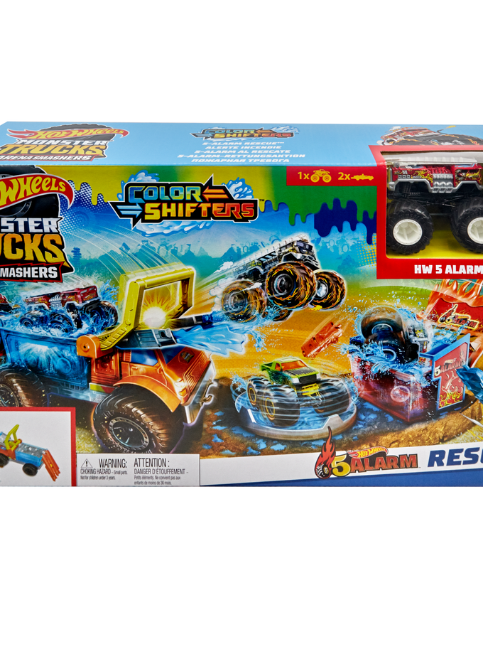 Hot Wheels®  Coffret Monster Trucks Arena Smashers Color Shifters Véhicule de Secours 5 Alarm High Quality