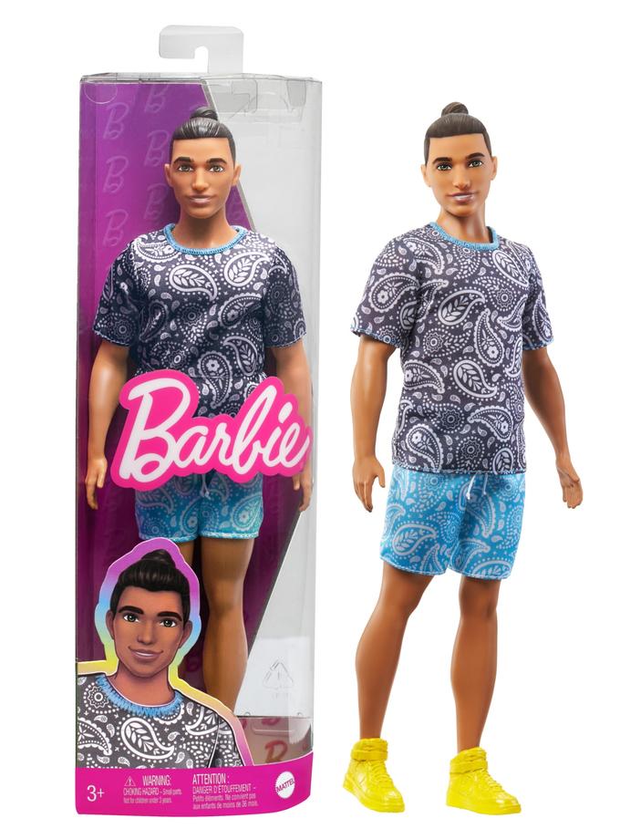 Ken Doll, Barbie Fashionistas, Brown Hair And Paisley Outfit Same Day Delivery