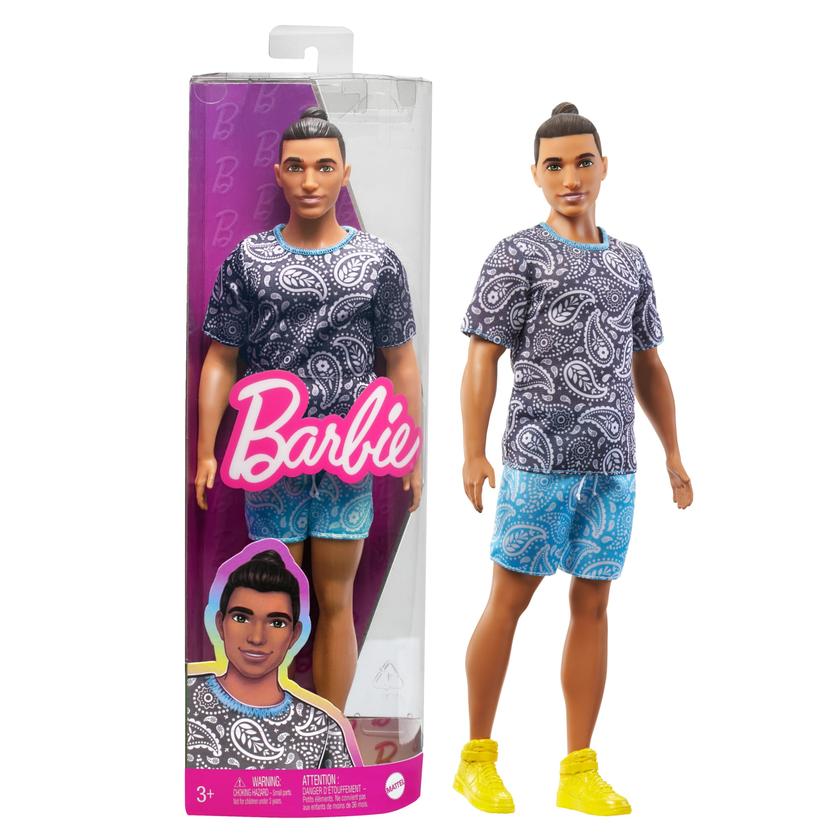 Ken Doll, Barbie Fashionistas, Brown Hair And Paisley Outfit Same Day Delivery