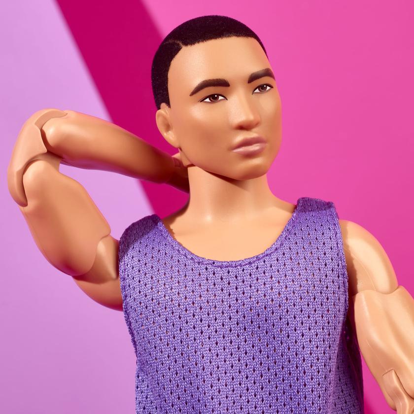 Ken Doll, Barbie Looks, Black Hair, Purple Top With Pink Pants Same Day Delivery