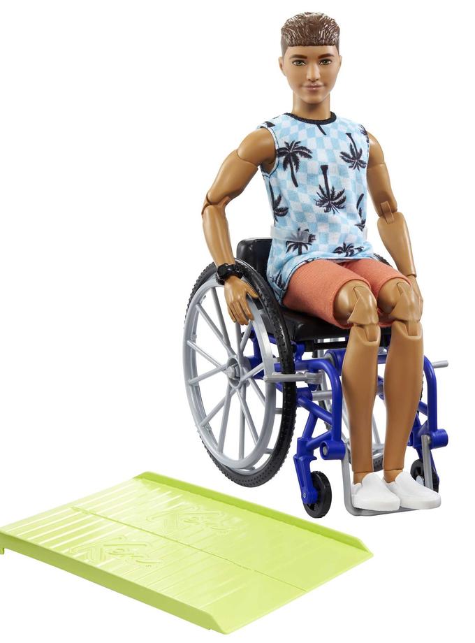 Ken Doll With Wheelchair & Ramp, Barbie Fashionistas, Brunette On Sale