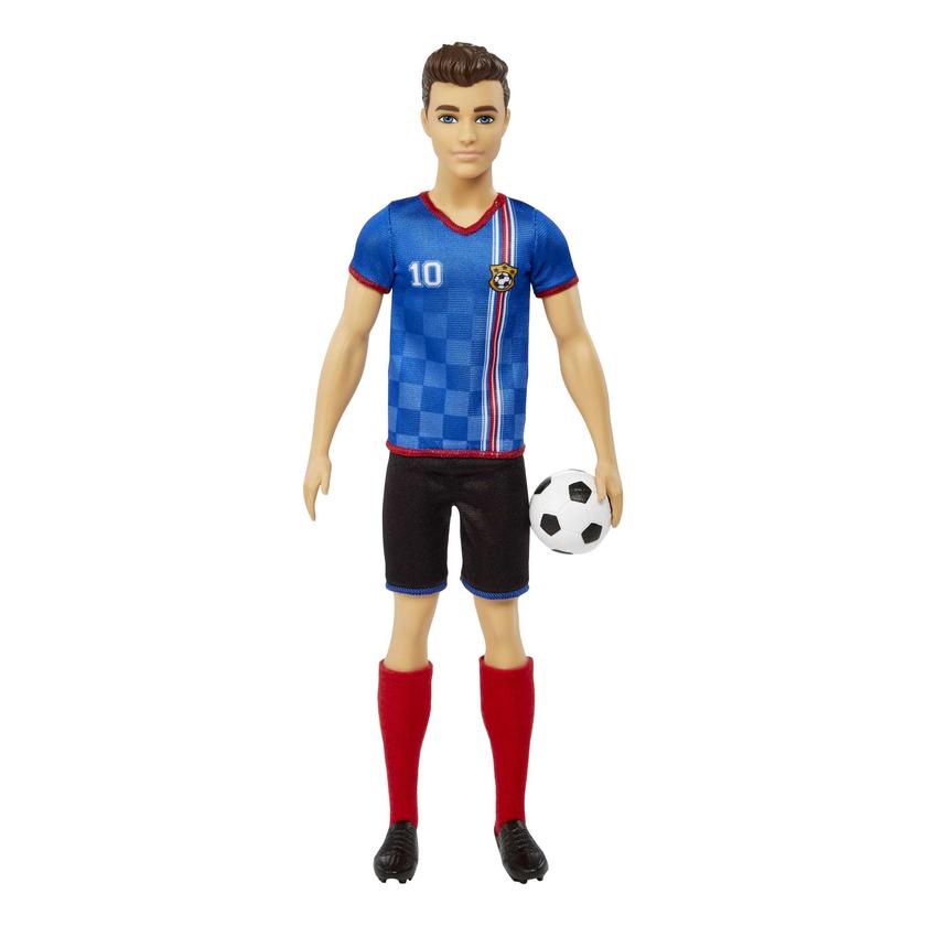 Ken Soccer Doll, Cropped Hair, #10 Uniform, Soccer Ball, Cleats, Socks, 3 & Up High Quality