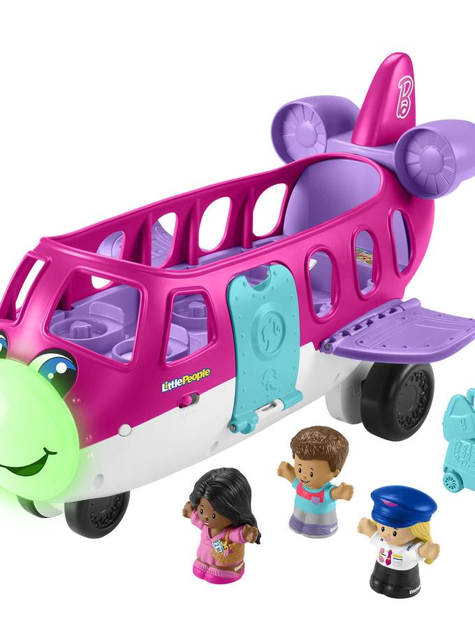 Little People Barbie Toy AIrplane With Lights Music And 3 Figures, Little Dream Plane, Toddler Toys, Multi-Language Version High Quality