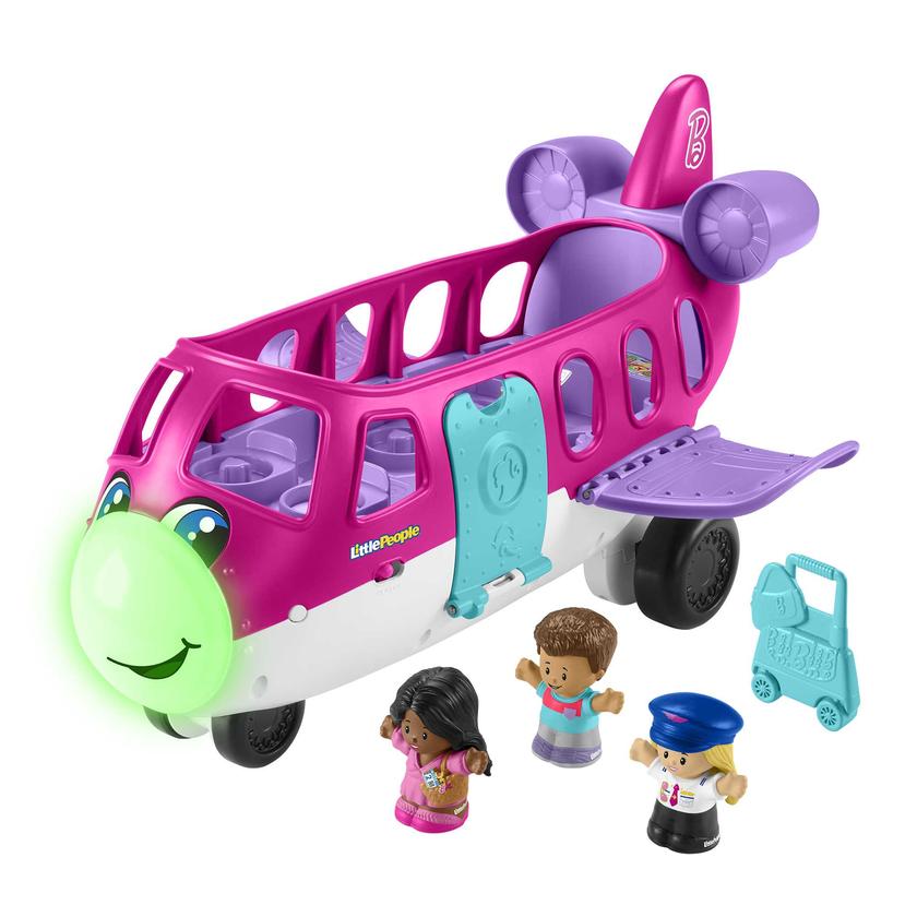 Little People Barbie Toy AIrplane With Lights Music And 3 Figures, Little Dream Plane, Toddler Toys, Multi-Language Version High Quality