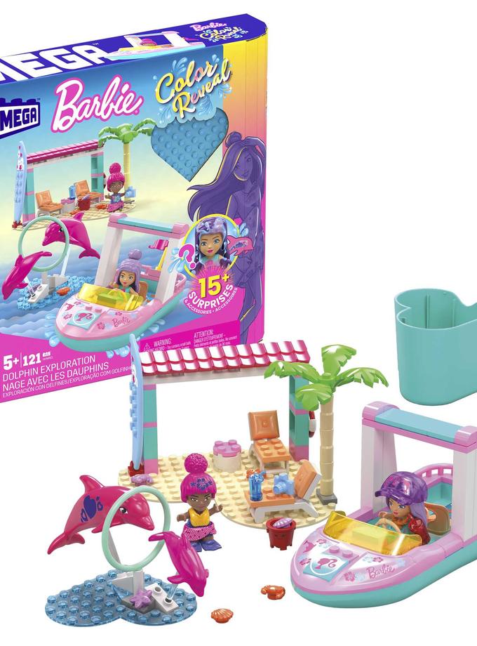 MEGA Barbie Juguete de Construcción Color Reveal Exploración con Delfines For Sale