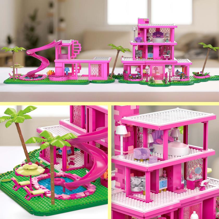 MEGA Barbie The Movie Replica Dreamhouse Building Kit (1795 Pieces) For Collectors Best Seller