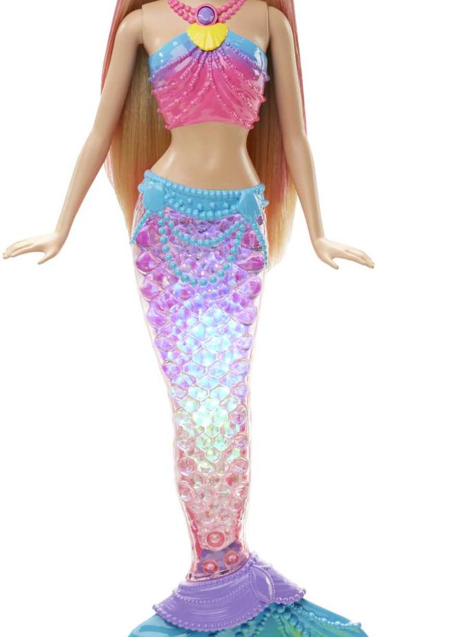 Mermaid Barbie Doll With Light-Up Rainbow Tail, Mermaid Toys Free shipping