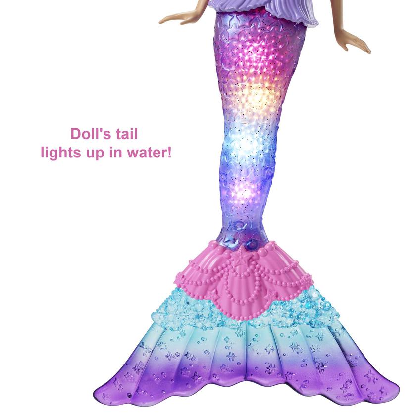 Mermaid Barbie Doll With Water-Activated Twinkle Light-Up Tail, Pink-Streaked Hair New Arrival