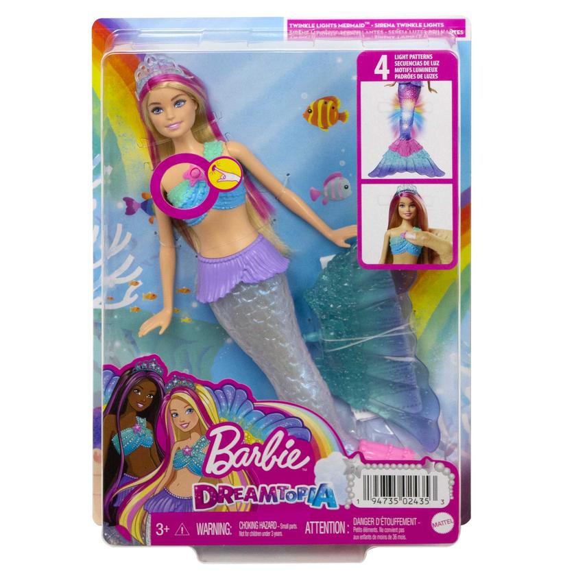 Mermaid Barbie Doll With Water-Activated Twinkle Light-Up Tail, Pink-Streaked Hair New Arrival