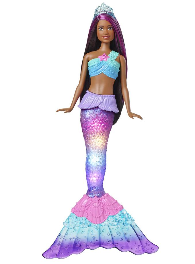 Mermaid Barbie Doll With Water-Activated Twinkle Light-Up Tail, Purple-Streaked Hair High Quality