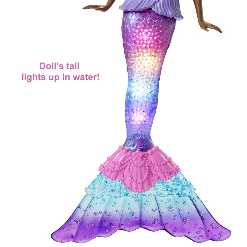 Mermaid Barbie Doll With Water-Activated Twinkle Light-Up Tail, Purple-Streaked Hair High Quality