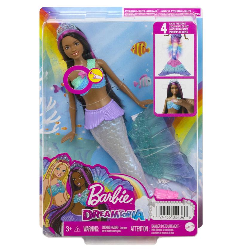 Mermaid Barbie Doll With Water-Activated Twinkle Light-Up Tail, Purple-Streaked Hair High Quality