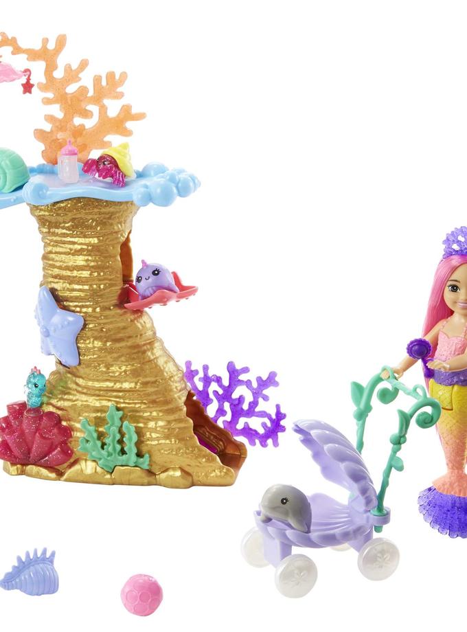 Mermaid Barbie Nurturing Playset, Chelsea Mermaid Doll With 4 Pets Best Buy