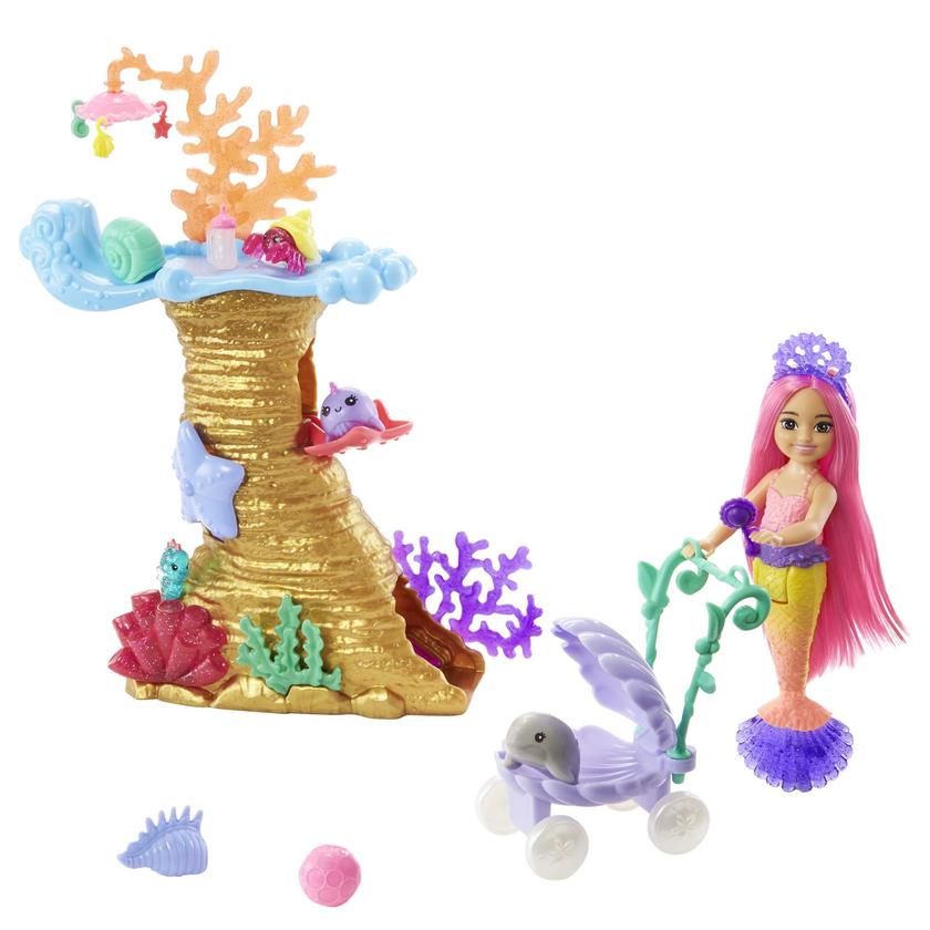 Mermaid Barbie Nurturing Playset, Chelsea Mermaid Doll With 4 Pets Best Buy