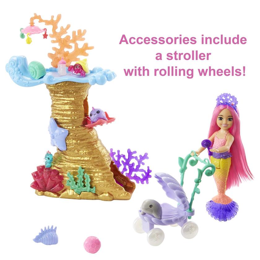 Mermaid Barbie Nurturing Playset, Chelsea Mermaid Doll With 4 Pets Best Buy