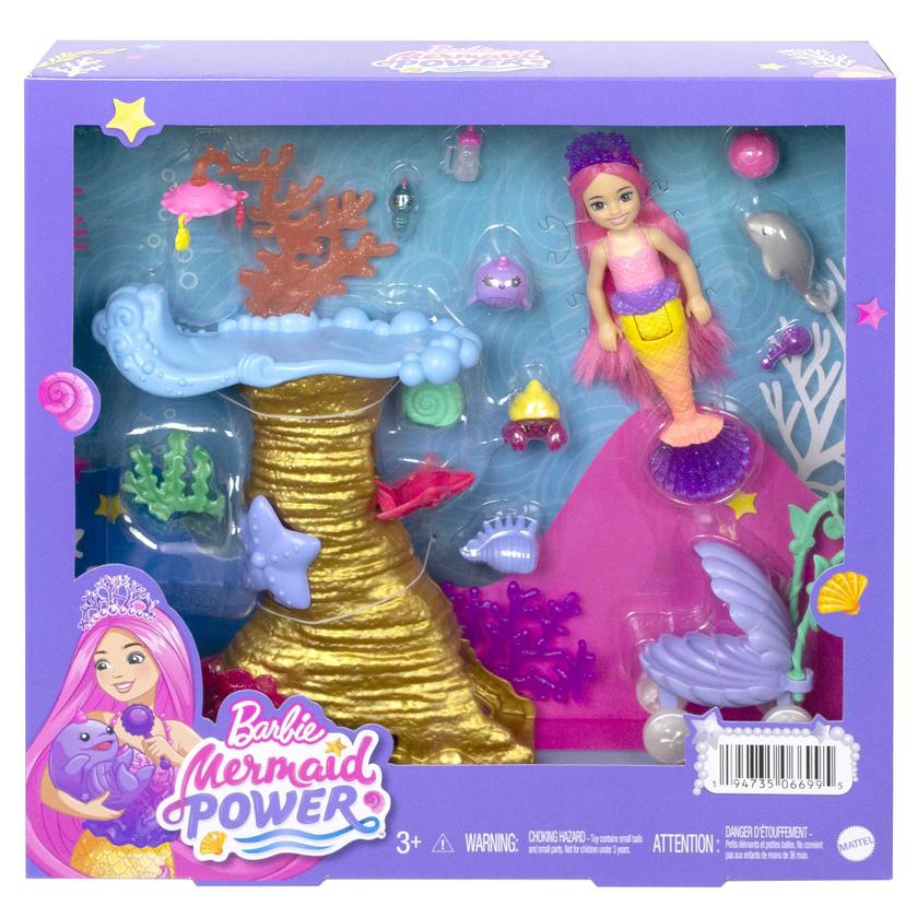 Mermaid Barbie Nurturing Playset, Chelsea Mermaid Doll With 4 Pets Best Buy